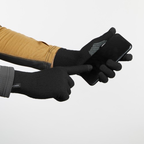 Guantes termicos tactiles sin costuras Trek 500 - Negro