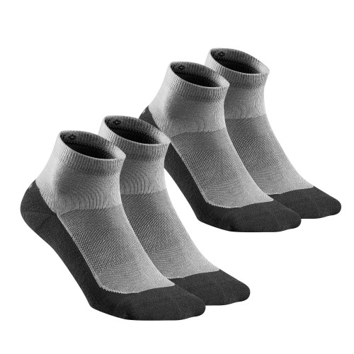 Calcetines tobilleras X2 pares NH100 - Gris Carbon