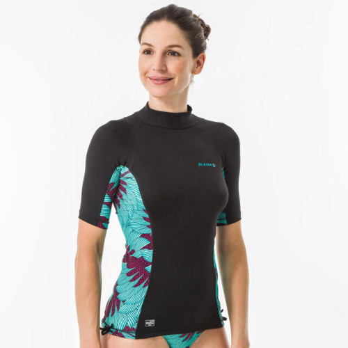 Camiseta Top 500 Anti-UV UPF 50+ Mujer Negro -Verde