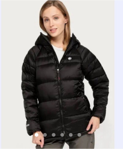 Casaca Larga Acolchada Mujer Mountain Gear -Negro